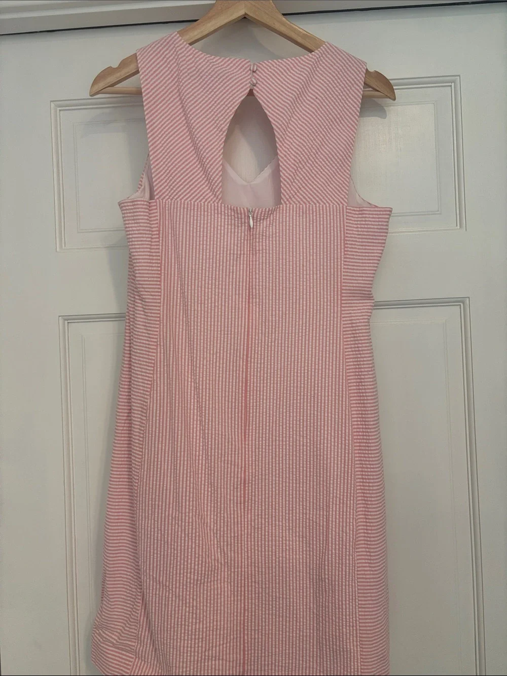 Southern Tide Pink and White Sleeveless Striped A-Line Dress